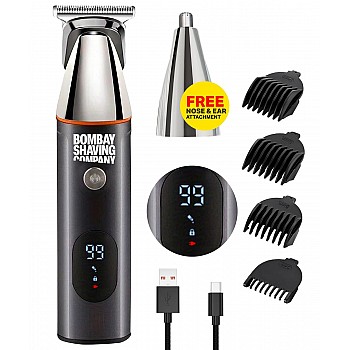 Bombay Shaving Company Premium Multi Grooming Trimmer for Men | Body and Beard Trimmer for Man | Multi Styling Rotary Comb, IPX6 Waterproof, 90 Min Run Time, 2 Hrs Charge Time | 1 PC