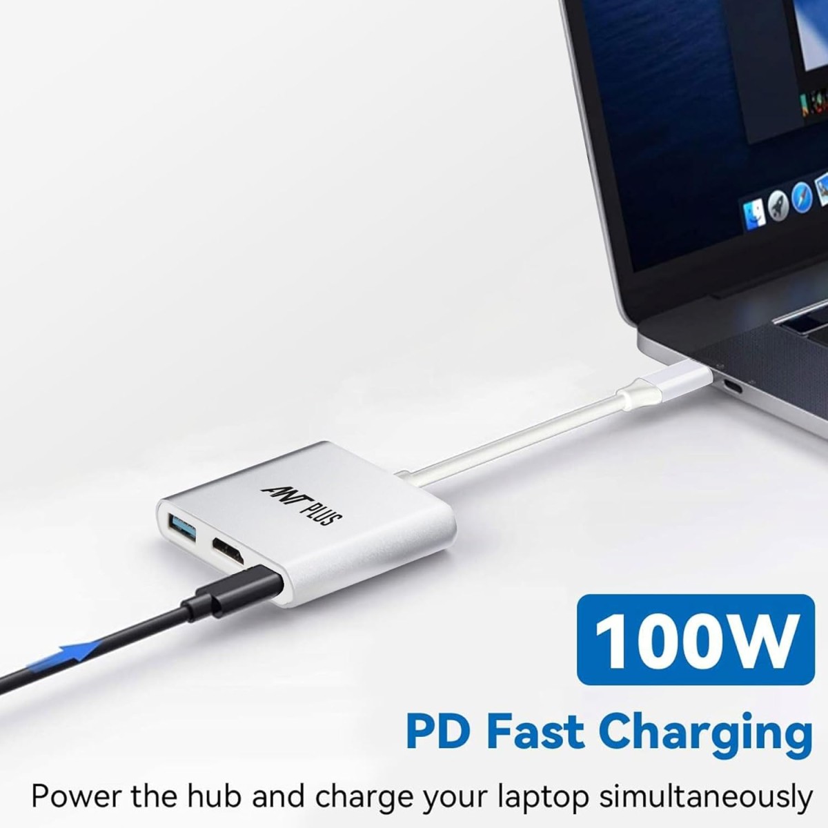 Booster 301 USB 3.1 Type-C to HDMI/USB3.0/Type-C Adapter - White