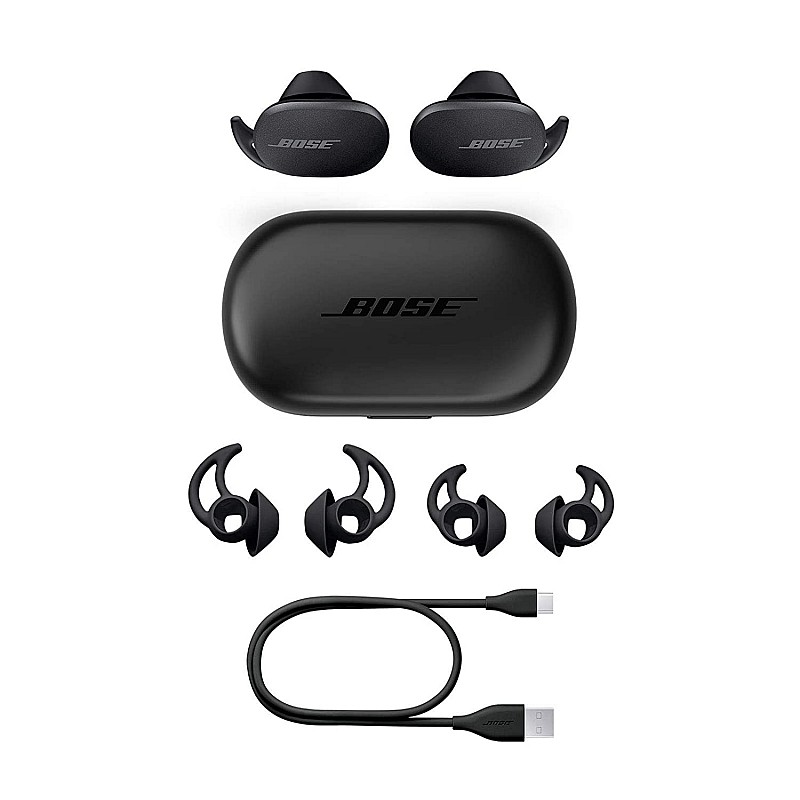 Bose Quiet comfort Noise Cancelling Bluetooth Truly Wireless in Ear Earbuds with Mic with Touch Control (Triple Black)