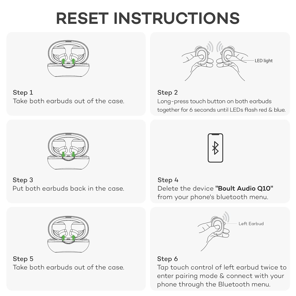 Boult Audio Airbass Q10 Bluetooth Truly Wireless in Ear Earbuds with Mic with 24H Total Playtime, Touch Controls, Ipx5 Water Resistant and Voice Assistant (White)