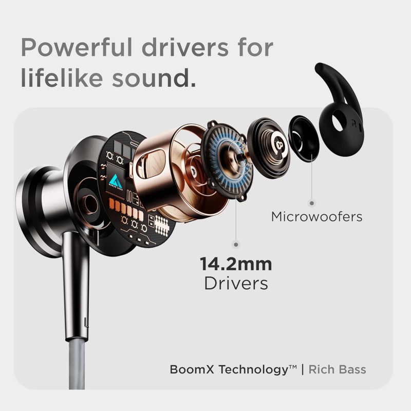 Boult Audio GX Charge Wireless Neckband Earphones with 35H Playtime, Fast Charging, Dual Pairing, Bluetooth 5.3 Earphones Boult Audio GX Charge Wireless Neckband Earphones with 35H Playtime, Fast Charging, Dual Pairing, Bluetooth 5.3 Earphones