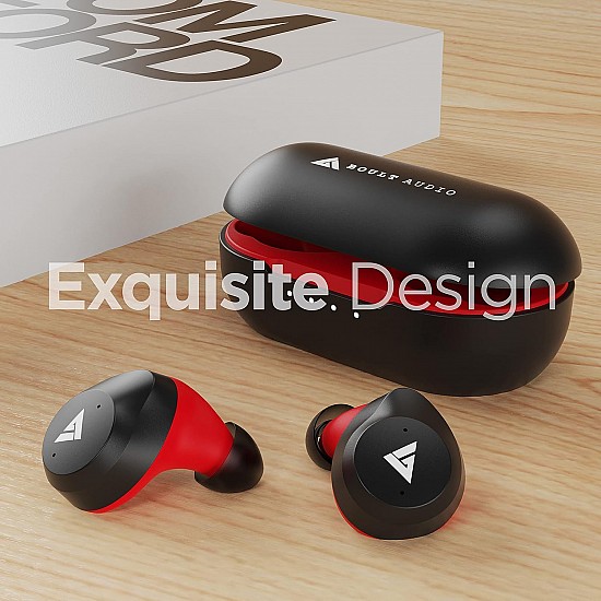 Boult Audio Truebuds Truly Wireless in Ear Earbuds with 32H Battery Life, Type-C Fast Charging, IPX7 Waterproof, Made in India, Rich Bass Bluetooth Ear Buds TWS Airbass Bluetooth Ear Buds (Red)