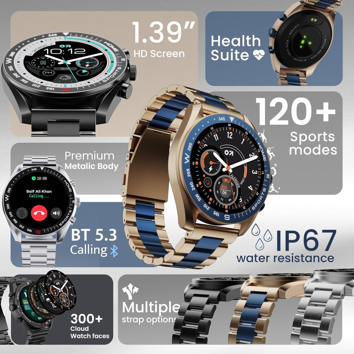 Boult GOBOULT (Formerly Mirage Smart Watch 1.39''HD Screen, Bluetooth Calling, IP67, Zinc Alloy Frame, 500 Nits Brightness, AI Voice Assistant, SpO2 Monitoring, 120+ Sports Mode (Coal Black) Boult GOBOULT (Formerly Mirage Smart Watch 1.39''HD Screen, Bluetooth Calling, IP67, Zinc Alloy Frame, 500 Nits Brightness, AI Voice Assistant, SpO2 Monitoring, 120+ Sports Mode (Coal Black)