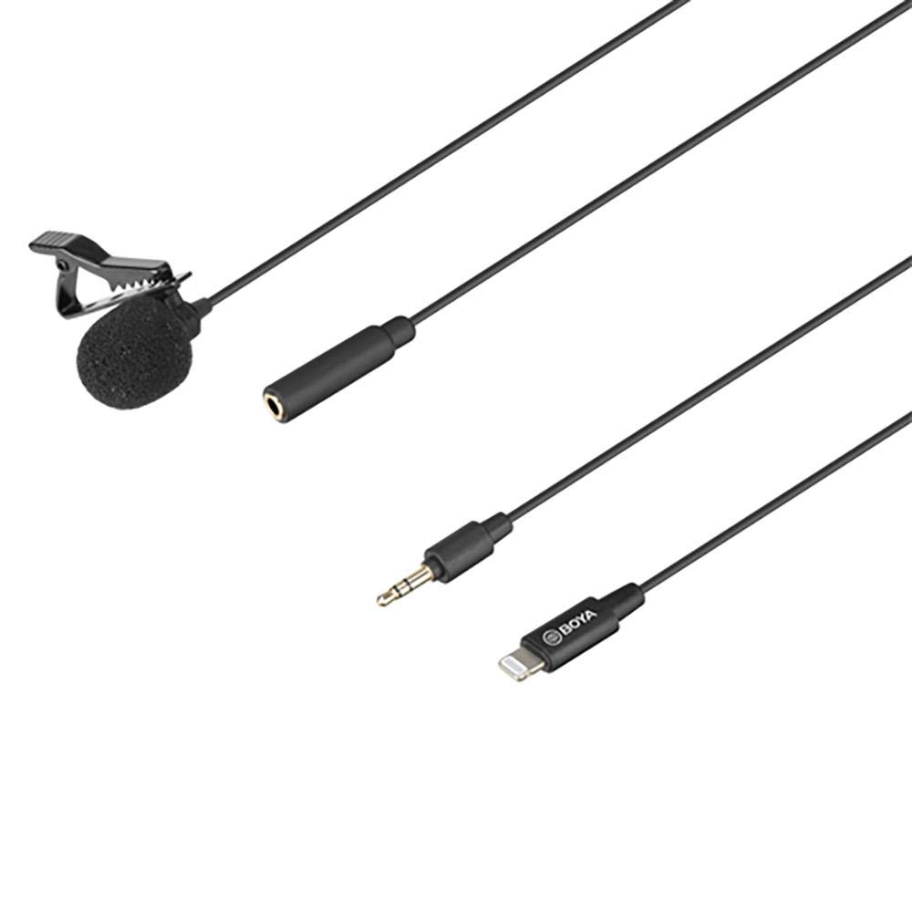 Boya by-M2 Clip-On Lavalier Microphone Lightning Port for iOS Devices Phone Tablet Recording V-Log Making Broadcasting - XLR