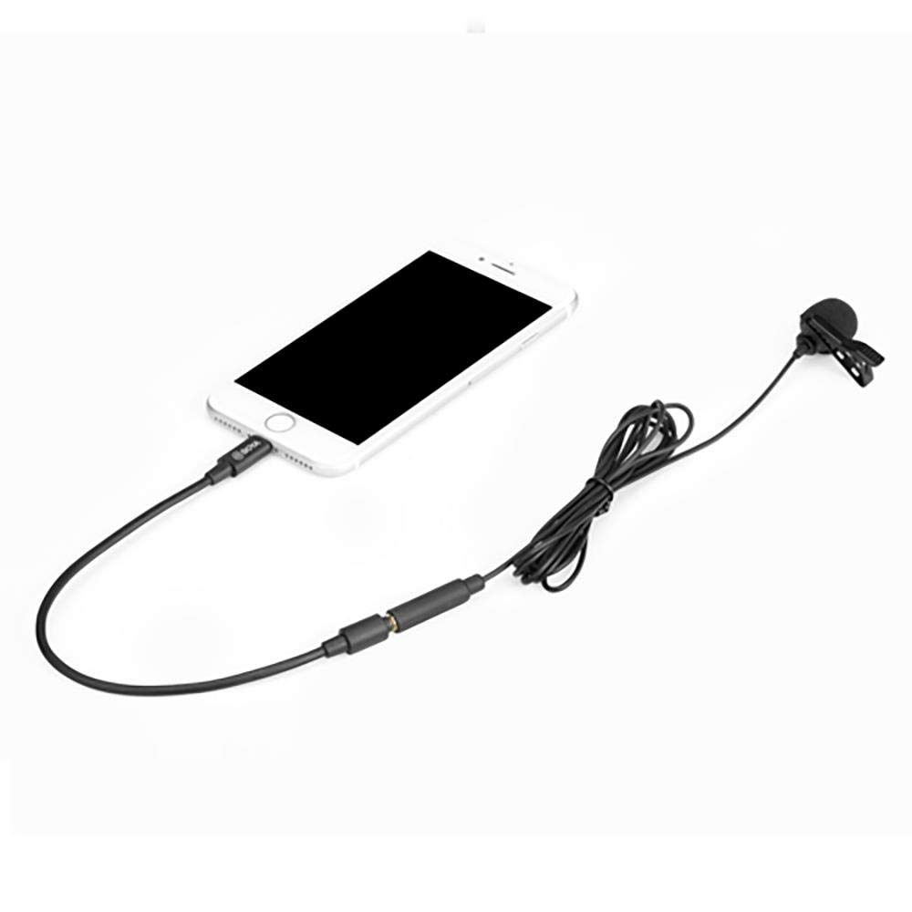 Boya by-M2 Clip-On Lavalier Microphone Lightning Port for iOS Devices Phone Tablet Recording V-Log Making Broadcasting - XLR