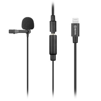 Boya by-M2 Clip-On Lavalier Microphone Lightning Port for iOS Devices Phone Tablet Recording V-Log Making Broadcasting - XLR