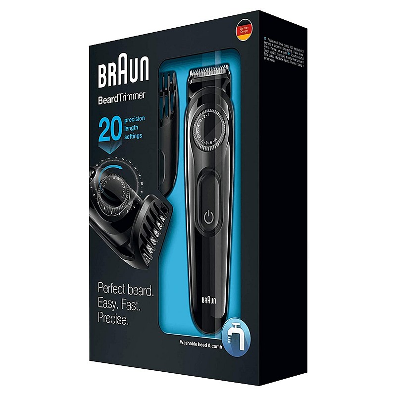 Braun BT3020 Beard Trimmer for Men Black