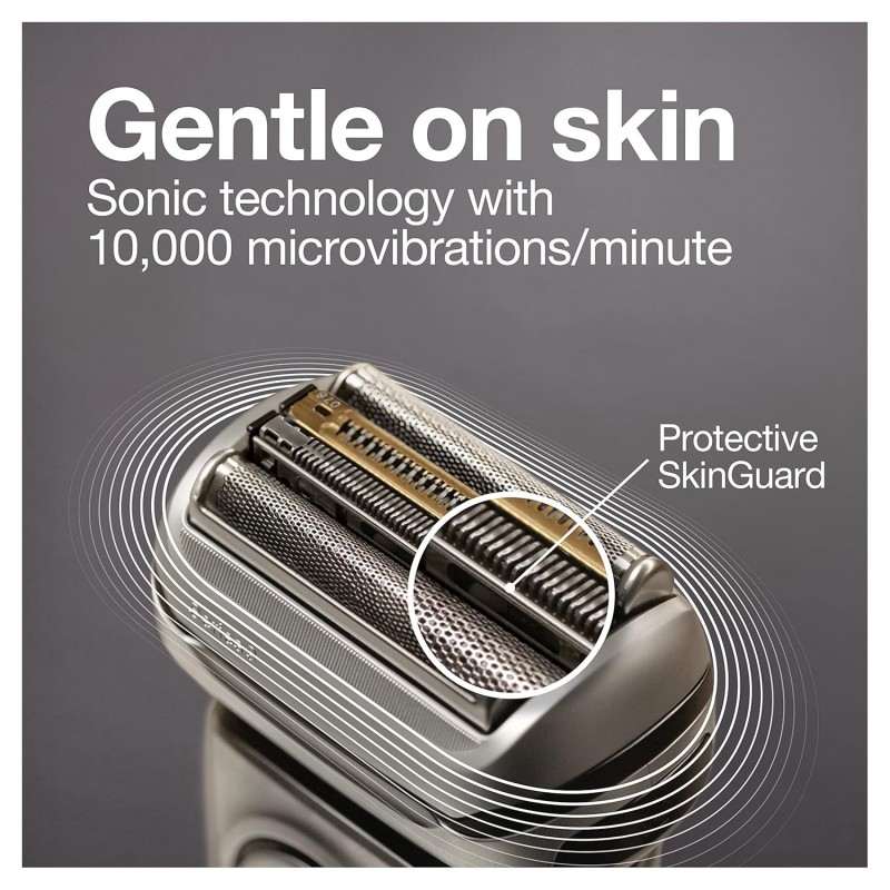 Braun Electric Shaver for Men, Wet & Dry shave, From Gillette Autosense Technology, Gentle on Skin, Effective on Tough Beards, Precision Trimmer, Advanced German Engineering, Silver, Series 9 Pro 9567cc Braun Electric Shaver for Men, Wet & Dry shave, From Gillette Autosense Technology, Gentle on Skin, Effective on Tough Beards, Precision Trimmer, Advanced German Engineering, Silver, Series 9 Pro 9567cc