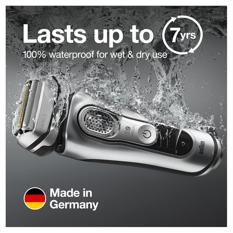 Braun Electric Shaver for Men, Wet & Dry shave, From Gillette Autosense Technology, Gentle on Skin, Effective on Tough Beards, Precision Trimmer, Advanced German Engineering, Silver, Series 9 Pro 9567cc Braun Electric Shaver for Men, Wet & Dry shave, From Gillette Autosense Technology, Gentle on Skin, Effective on Tough Beards, Precision Trimmer, Advanced German Engineering, Silver, Series 9 Pro 9567cc