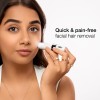 Braun Face Mini Hair Remover FS1000, Electric Facial Hair Remover for Women, Quick, Instant, Gentle, Painless, Smooth Skin, Glow On-The-Go, with Smartlight, for Upper Lips, Chin, Cheeks, Peach Fuzz