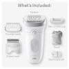 Braun Silk-epil 7 SE7041 Epilator for Women, Cordless Wet & Dry Epilation, Braun Epilator for Long Lasting Hair Removal, Smooth Skin with Sensosmart Technology, Waterproof, Less Pain