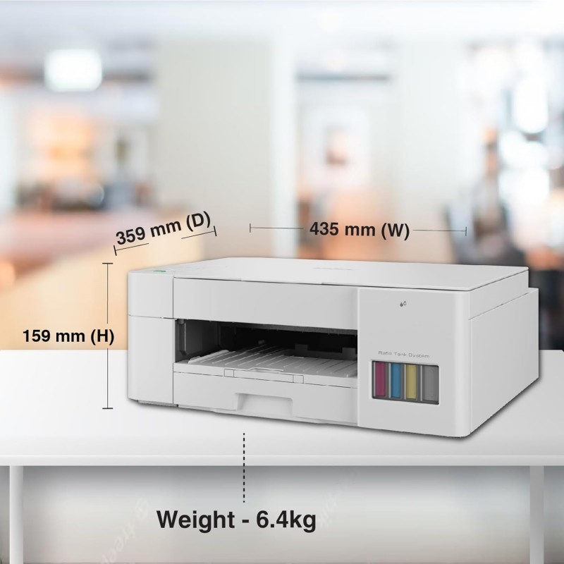 Brother DCP-T226 Multifunction (Print Scan Copy) Ink Tank Color Printer Best for Home, 64 MB Memory, 150 Sheet Paper Tray, USB, Print Up to 7.5 K Pages in Black and 5 K in Color Each for (CMY) Brother DCP-T226 Multifunction (Print Scan Copy) Ink Tank Color Printer Best for Home, 64 MB Memory, 150 Sheet Paper Tray, USB, Print Up to 7.5 K Pages in Black and 5 K in Color Each for (CMY)