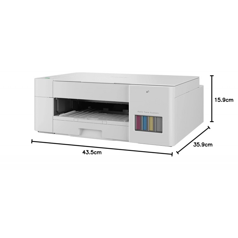 Brother DCP-T226 Multifunction (Print Scan Copy) Ink Tank Color Printer Best for Home, 64 MB Memory, 150 Sheet Paper Tray, USB, Print Up to 7.5 K Pages in Black and 5 K in Color Each for (CMY) Brother DCP-T226 Multifunction (Print Scan Copy) Ink Tank Color Printer Best for Home, 64 MB Memory, 150 Sheet Paper Tray, USB, Print Up to 7.5 K Pages in Black and 5 K in Color Each for (CMY)
