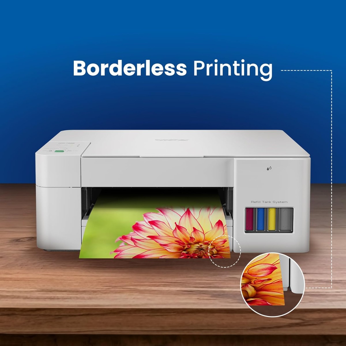 Brother Ink Tank DCP-T226 All in One (Print Scan Copy) Color Printer Best for Home, 64 MB, 150 Sheet Paper Tray, USB, Print Up to 7.5 K Pages in Black