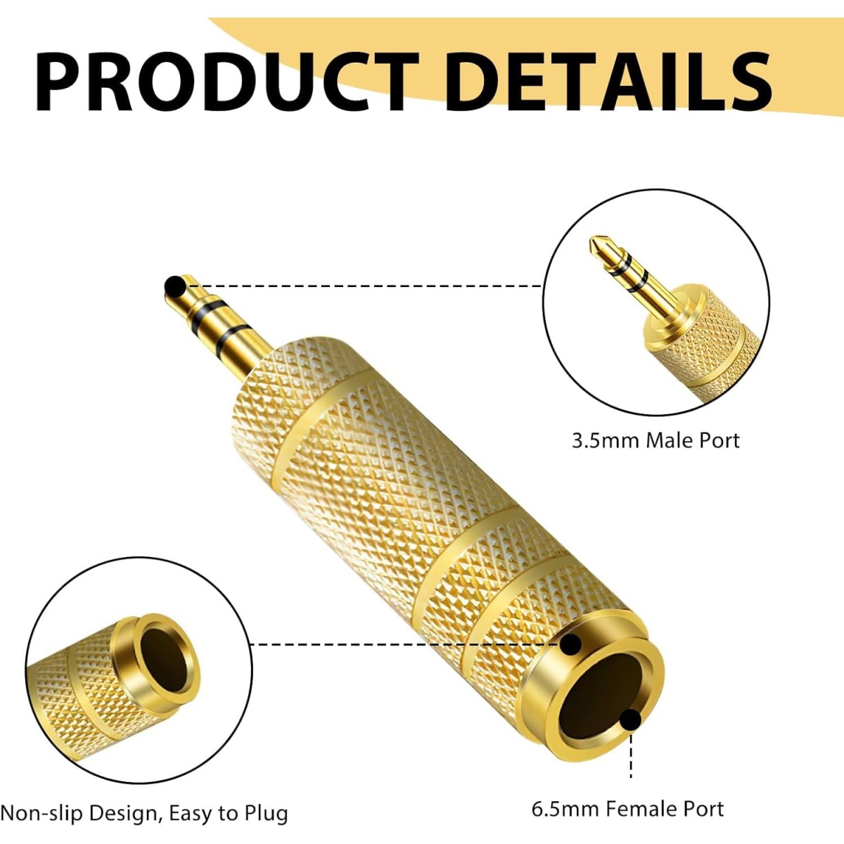 C & E-3.5mm Stereo Male to 6.3mm Stereo Female Adapter Converter