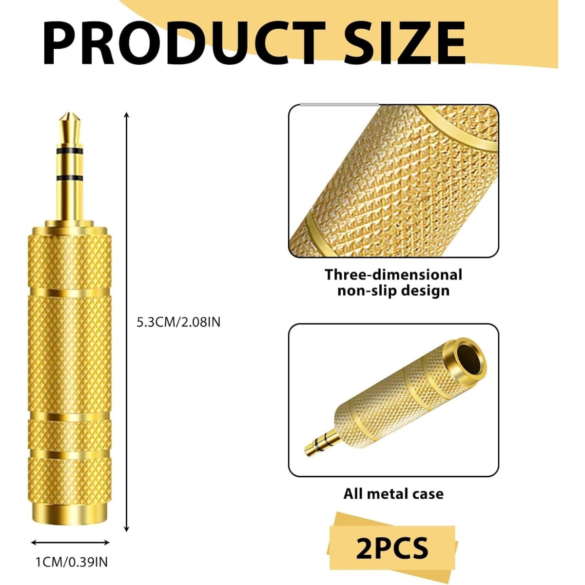 C & E-3.5mm Stereo Male to 6.3mm Stereo Female Adapter Converter