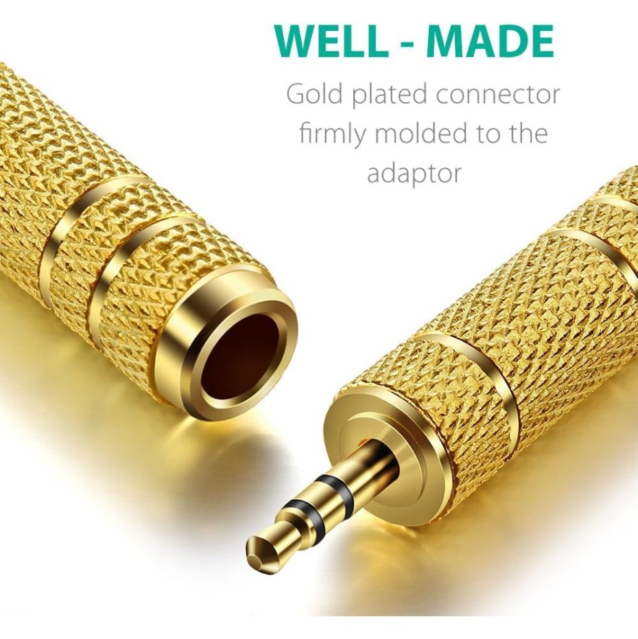 C & E-3.5mm Stereo Male to 6.3mm Stereo Female Adapter Converter