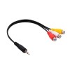 C & E 3.5mm Stereo TRRS Male to 3 RCA Female Composite AV Cable Adapter 12cm