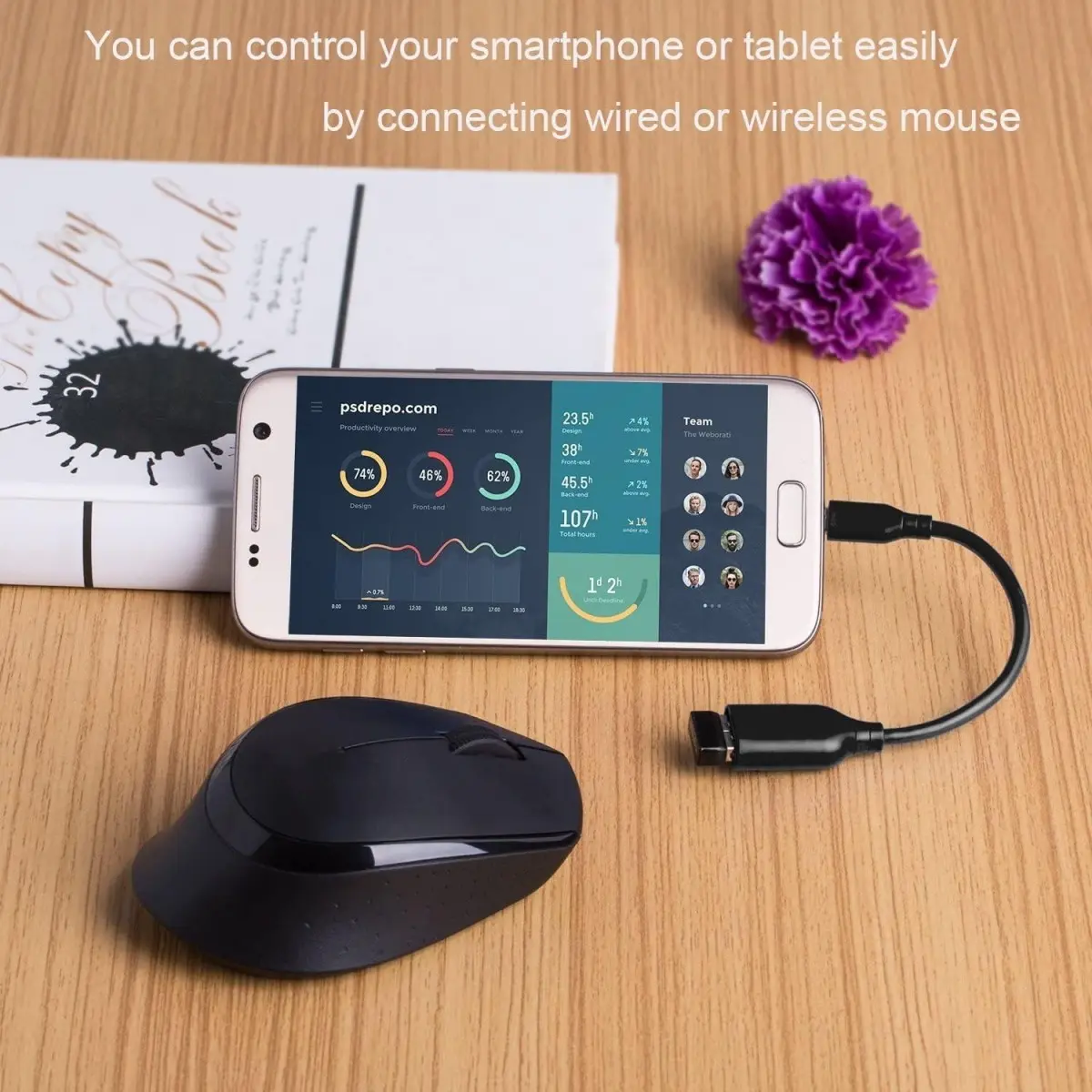 C & E-Cables & Etc-Right Angle Micro USB OTG Adapter - USB Female to Micro USB for Easy Connectivity [Pack of-2]
