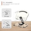 C-Thru 360° Rotating Tablet Stand Holder, Foldable Adjustable Tablet Holder for iPad pro, Kindle, Tab, Smartphone, and More(Transparent)