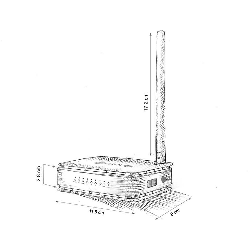 Cadyce CA-M150 150Mbps 4-Port Wireless N ADSL2 Modem Router