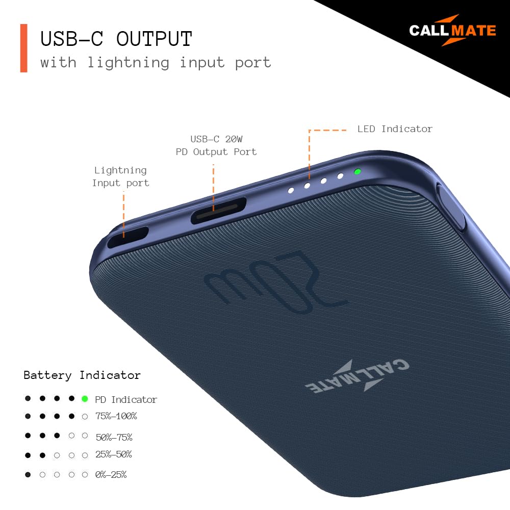 CALLMATE Magflow 5000Mah Maganetic Wireless Power Bank, 20W Fast Charging |Type-C 20W Pd | 15W Wireless Output | 2 Output & 2 Input | (Blue) CALLMATE Magflow 5000Mah Maganetic Wireless Power Bank, 20W Fast Charging |Type-C 20W Pd | 15W Wireless Output | 2 Output & 2 Input | (Blue)