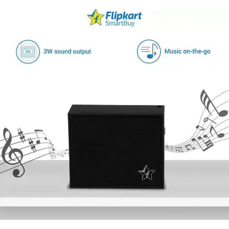 Flipkart SmartBuy 3W Bluetooth Speaker  (Black, Mono Channel)