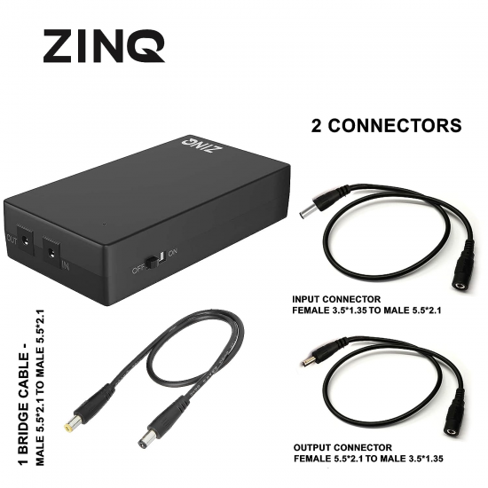 Zinq Technologies UPS for Router (Black) 
