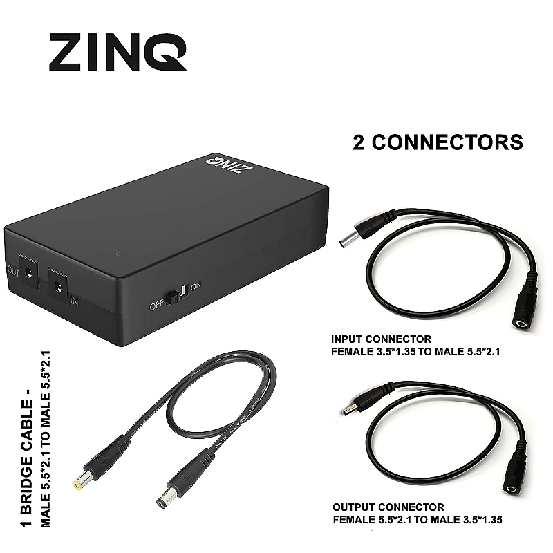 Zinq Technologies UPS for Router (Black) 