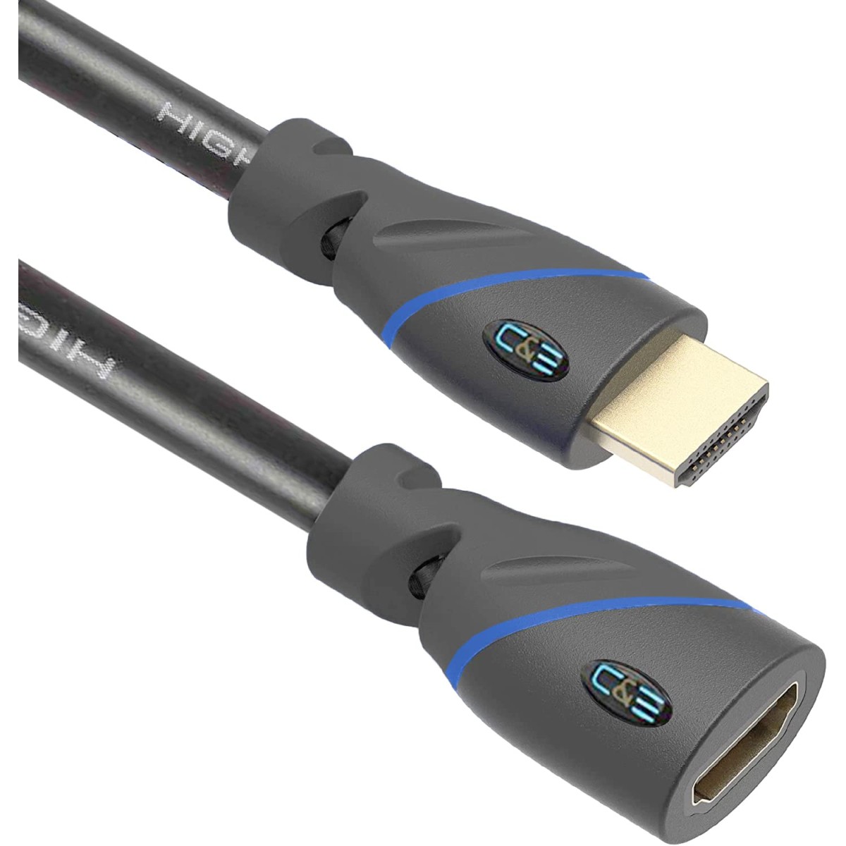 C&E CNE527116 (3 Feet/0.9 Meters) High Speed HDMI Cable Male to Female with Ethernet and Audio Return (Black)