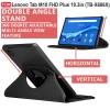CEDO Lenovo Tab M10 FHD Plus (10.3 inch) Flip Cover | Leather Finish | 360 Degree Rotate Back Cover | Shockproof Back Cover Case TB-X606X (Black)