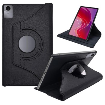 CEDO Lenovo Tab M11 (11 inch) Flip Cover | Leather Finish | 360 Degree Rotate Back Cover | Shockproof Back Cover Case (Black)