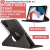 CEDO Redmi Pad (10.6 inch) Flip Cover | Leather Finish | 360 Degree Rotate Back Cover | Shockproof Back Cover Case for Xiaomi Redmi Pad (10.6 inch) (Black)