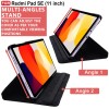 CEDO Redmi Pad SE (11 inch) Flip Cover | Leather Finish | 360 Degree Rotate Back Cover | Shockproof Back Cover Case for Redmi Pad SE (11 inch) (Black)