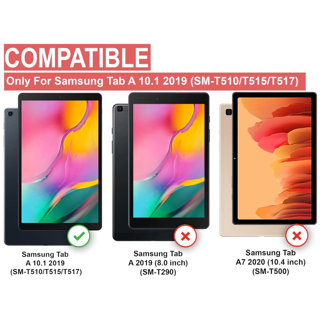 CEDO Samsung Tab A (10.1 inch) Flip Cover | Leather Finish | 360 Degree Rotate Back Cover | Shockproof Back Cover Case SM-T510 /SM T515 (Black)