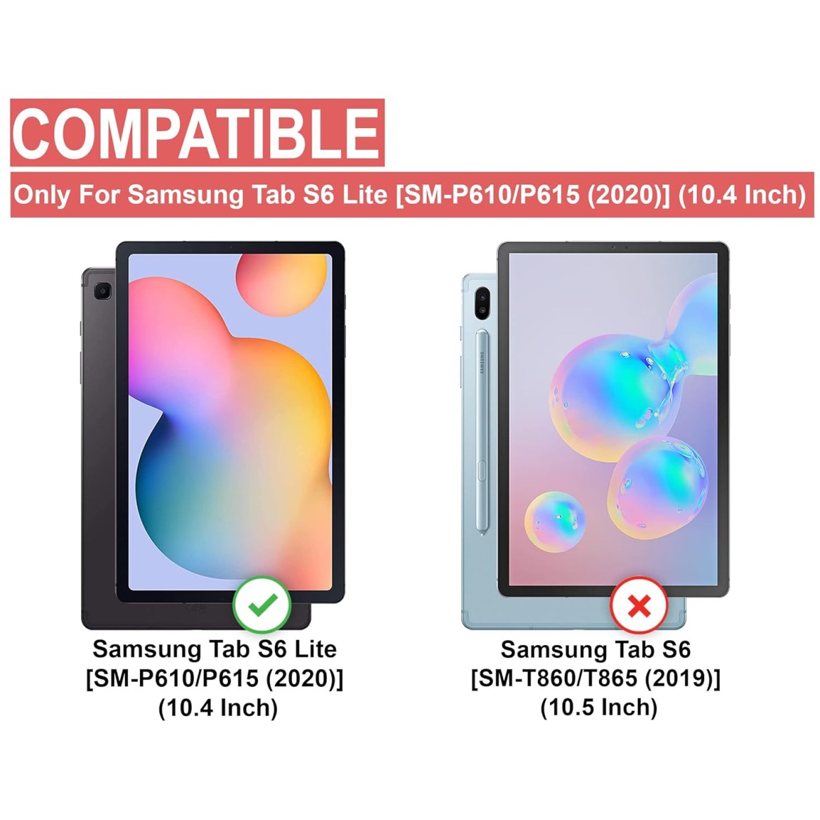 CEDO Samsung Tab S6 Lite (10.4 inch) Flip Cover | Leather Finish | 360 Degree Rotate Back Cover | Shockproof Back Cover SM-P610 / P615 (Black)