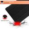 CEDO Tri-Fold Samsung Tab S9 / S9 Fe (10.9 in) Smart Case Flip Cover with Multi Viewing Angles Stand | Pencil Holder | Heat Dissipation | TPU Backcover (Black)