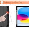 CEDO Tri-Fold iPad 10 (10th Gen)/ iPad 11 (11th Gen) A16 2025 (10.9 in) Smart Case Flip Cover with Multi Viewing Angles Stand | Pencil Holder | Heat Dissipation | TPU Backcover (Black)
