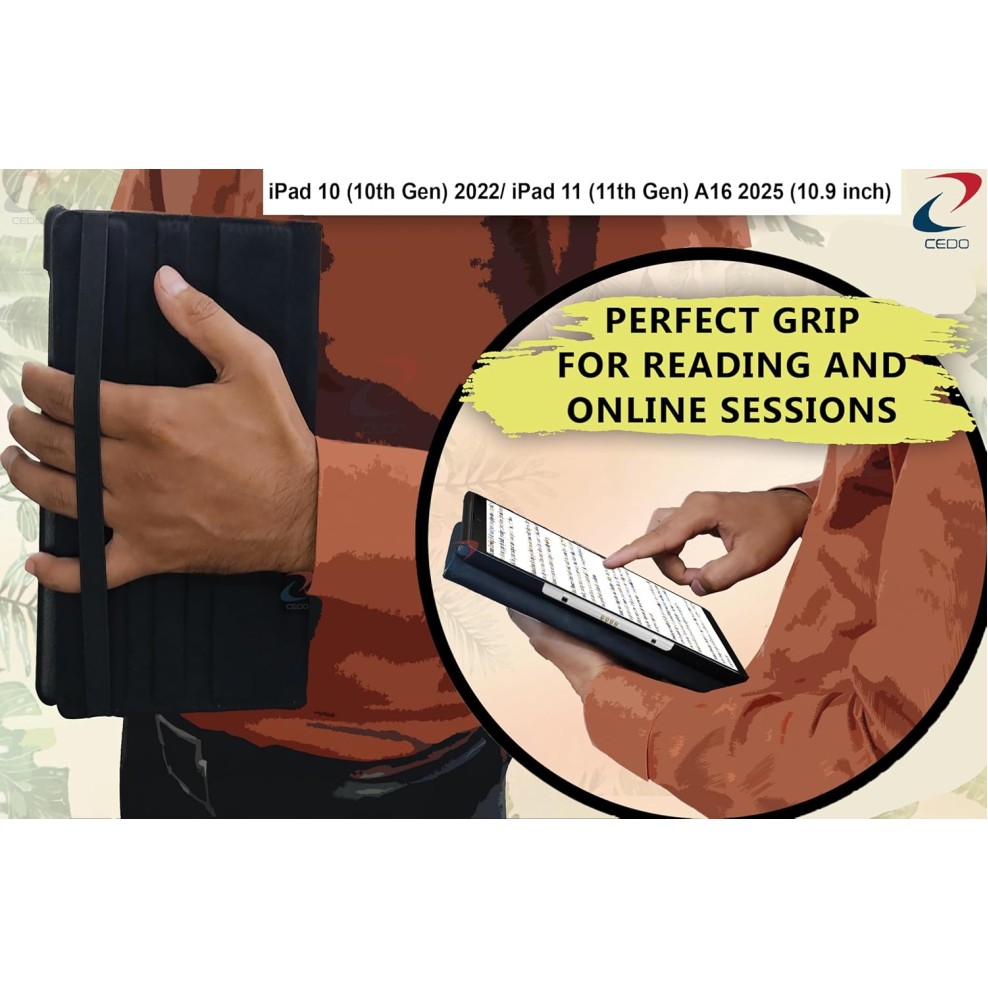 CEDO iPad 10 (10th Gen) 2022/ iPad 11 (11th Gen) A16 2025 Flip Cover 360 Degree Rotate Back Cover | (Black)