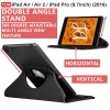 CEDO iPad Air/Air 2 / iPad Pro 9.7 inch (2016) Flip Cover | Leather Finish | 360 Degree Rotate Back Cover (Black)