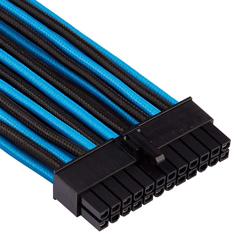 CORSAIR Premium Individually Sleeved PSU Cables Starter Kit – Blue/Black, for Corsair PSUs (CP-8920221)