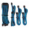 CORSAIR Premium Individually Sleeved PSU Cables Starter Kit – Blue/Black, for Corsair PSUs (CP-8920221)