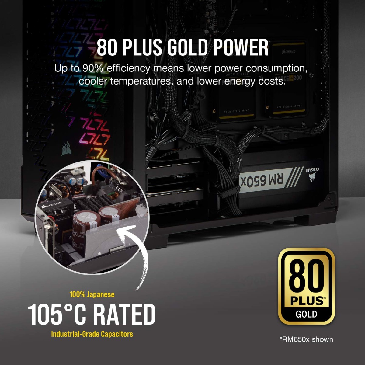 CORSAIR VS Series, VS650, 650 Watt, 80+ White Certified, Non-Modular Power Supply