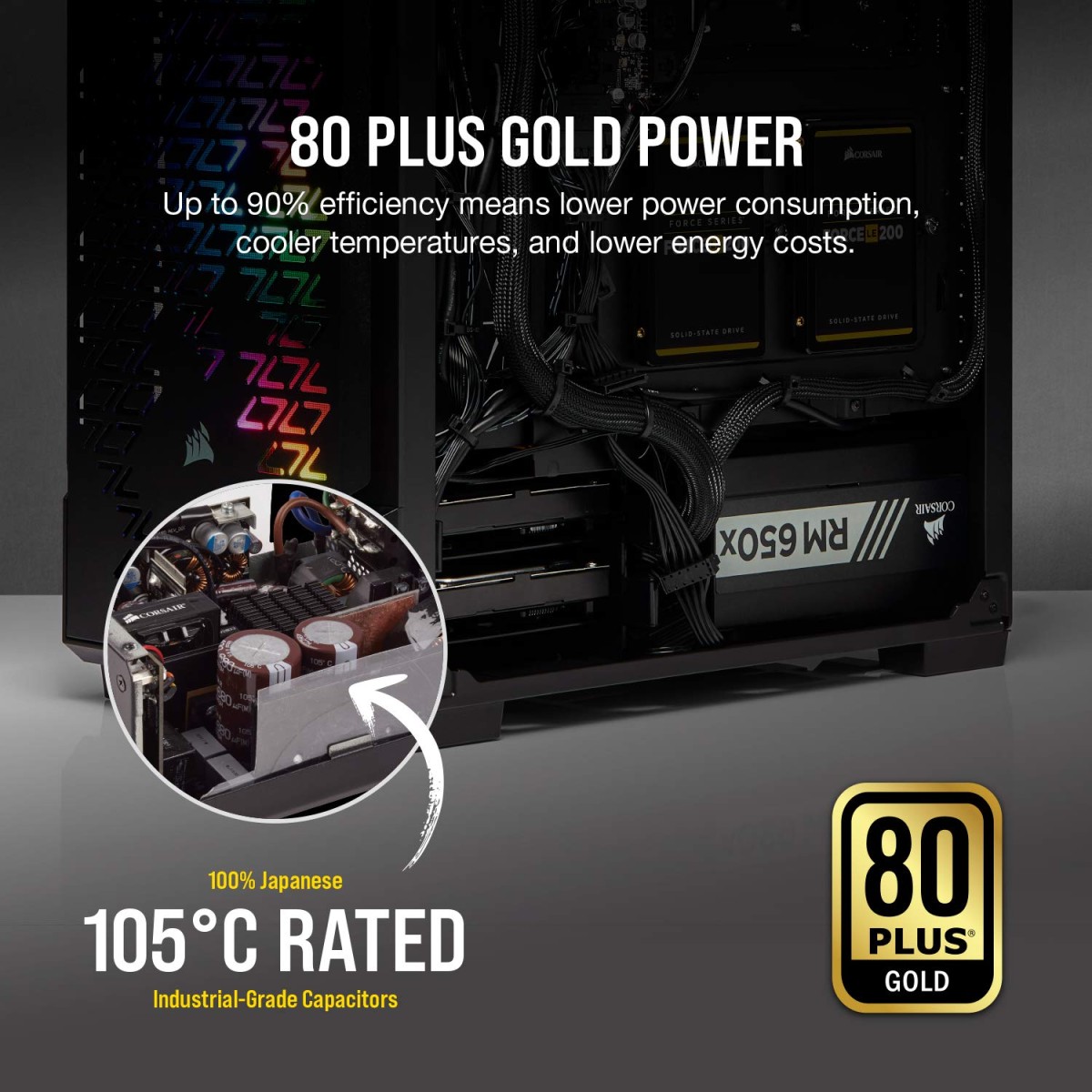 CORSAIR VS Series, VS650, 650 Watt, 80+ White Certified, Non-Modular Power Supply