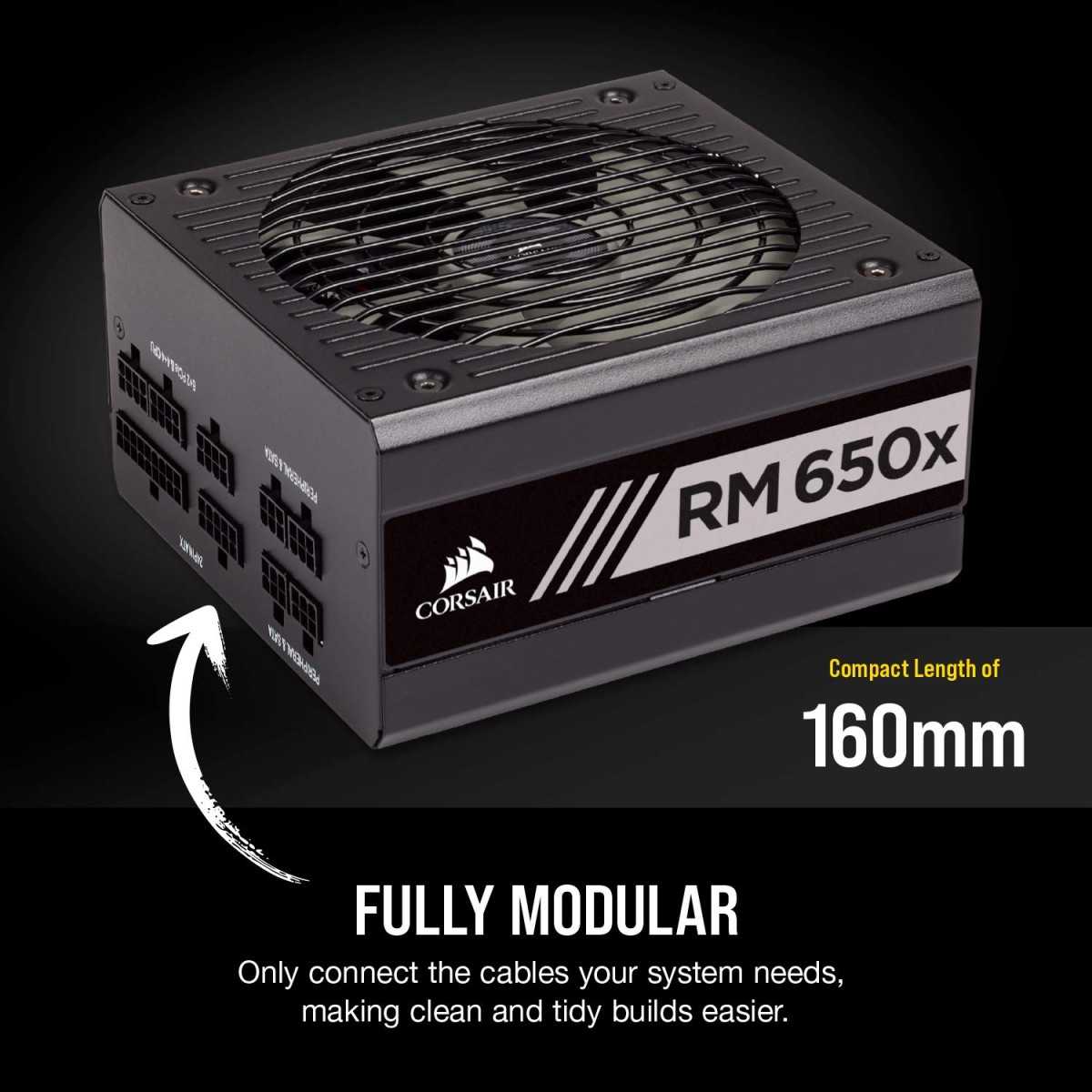 CORSAIR VS Series, VS650, 650 Watt, 80+ White Certified, Non-Modular Power Supply