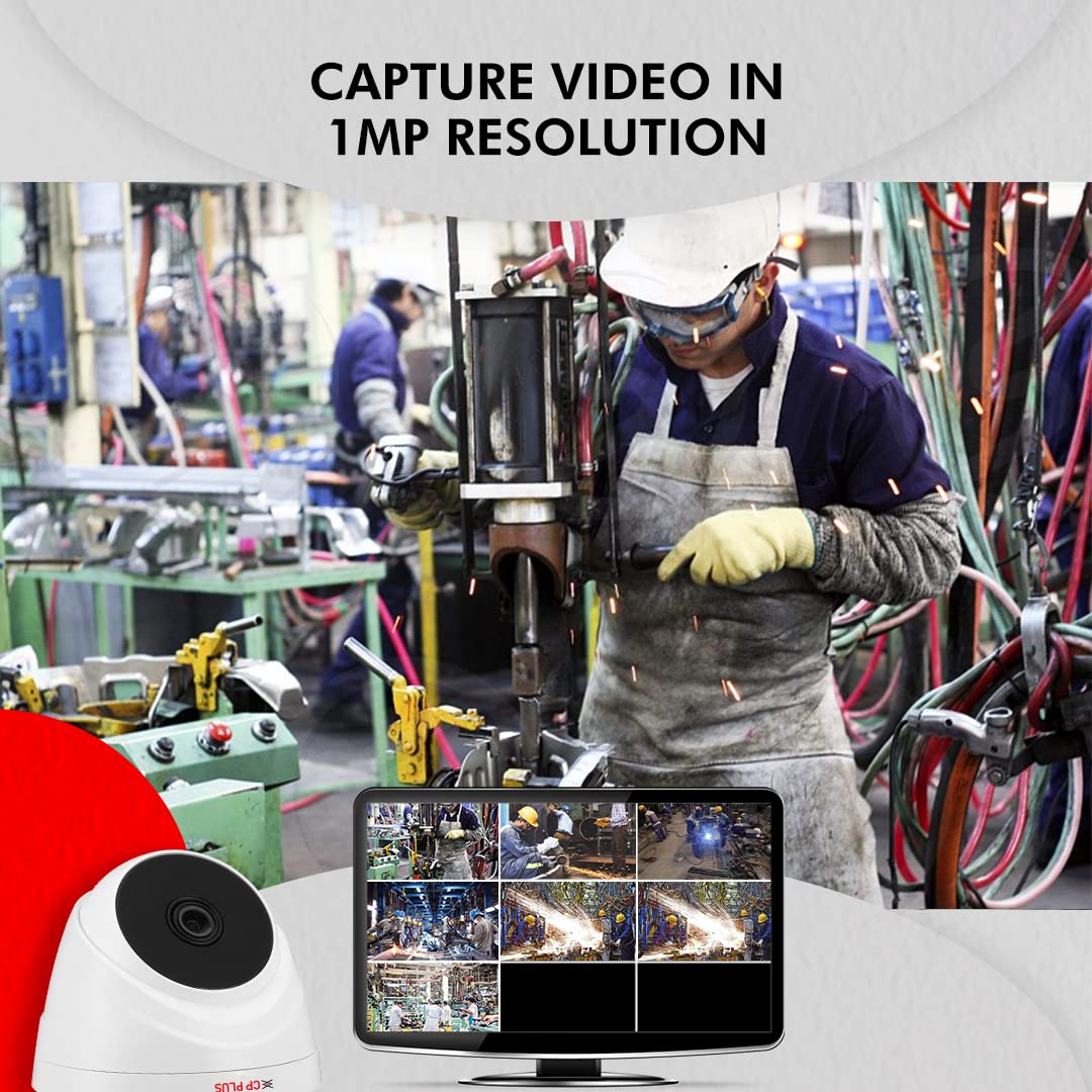 CP PLUS 1MP Full HD IR Dome Camera | 1/4.5'' 1MP PS CMOS Image Sensor| Max 30fps@720P | 3.6 mm Fixed Lens | IR Range of 20 Mtrs - CP-USC-DC10PL2-V2-0360