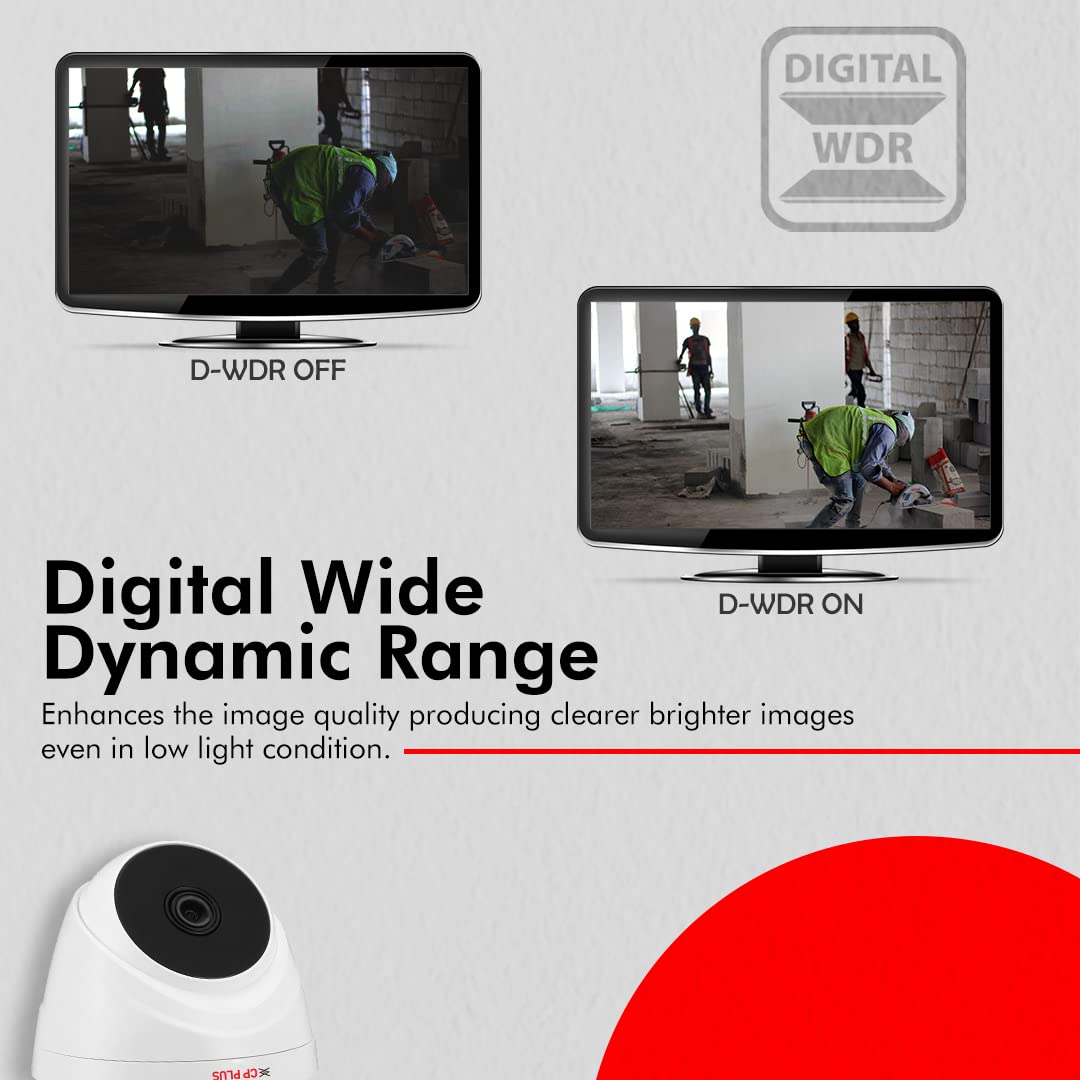 CP PLUS 1MP Full HD IR Dome Camera | 1/4.5'' 1MP PS CMOS Image Sensor| Max 30fps@720P | 3.6 mm Fixed Lens | IR Range of 20 Mtrs - CP-USC-DC10PL2-V2-0360