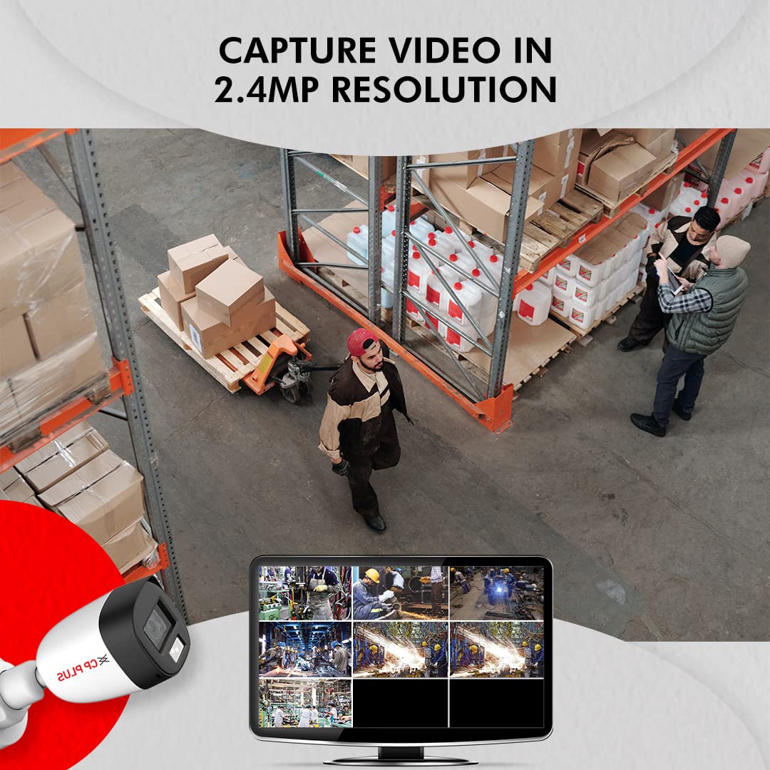 CP PLUS 2.4MP Full Color Guard+ Bullet Outdoor Security Camera | 3.6 mm Fixed Lens | Support Full-Color Starlight | Max 30fps at 2.4MP | Illumination Range of 20 Mtrs, IP67 - CP-GPC-TA24PL2-SE-0360