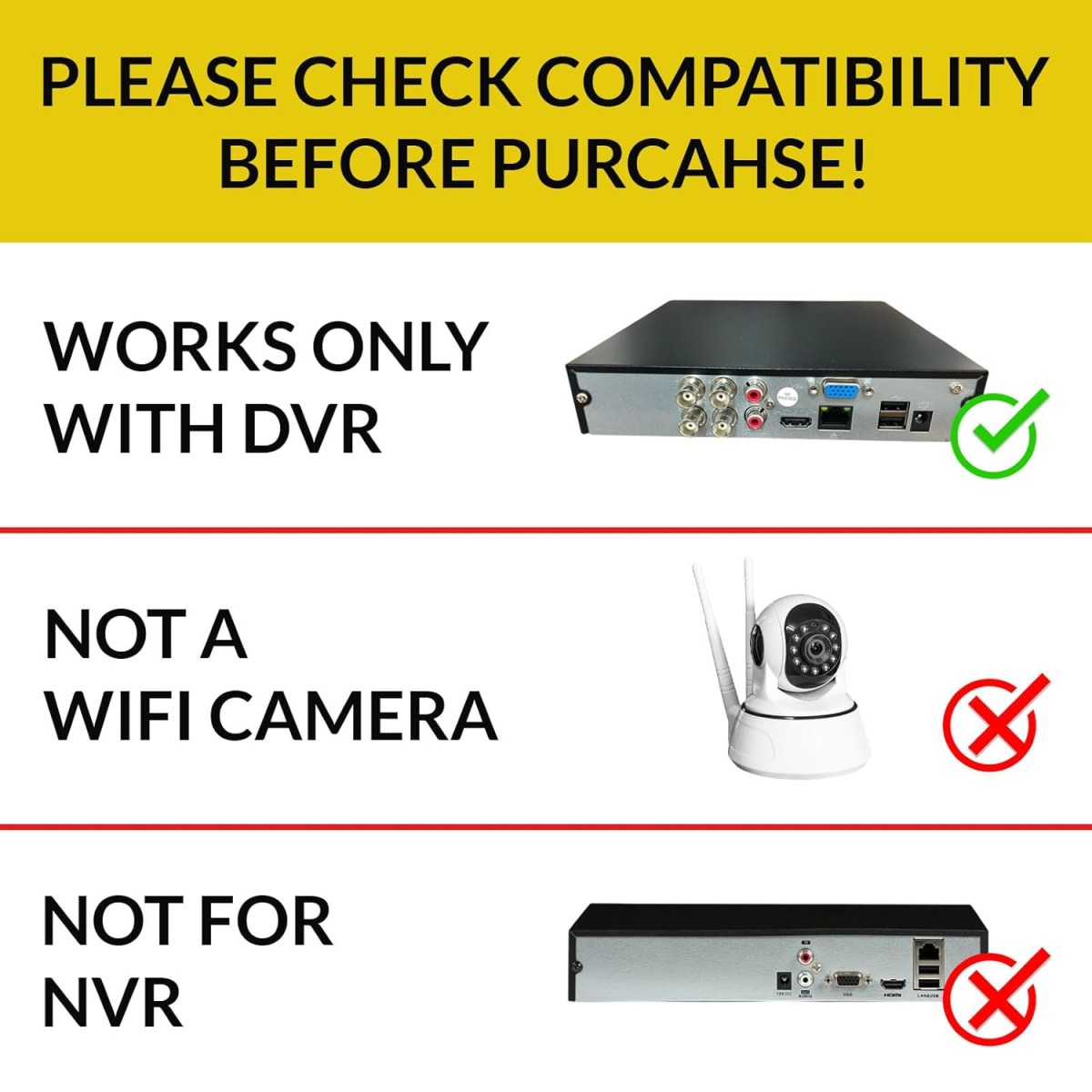 CP PLUS 2.4MP IR Wired Bullet Outdoor Camera CP-URC-TC24PL3 Compatible with DVR only | 3.6mm Lens | 30 Meter Black & White Night Vision | IP67 | Analog HD CCTV Camera, White