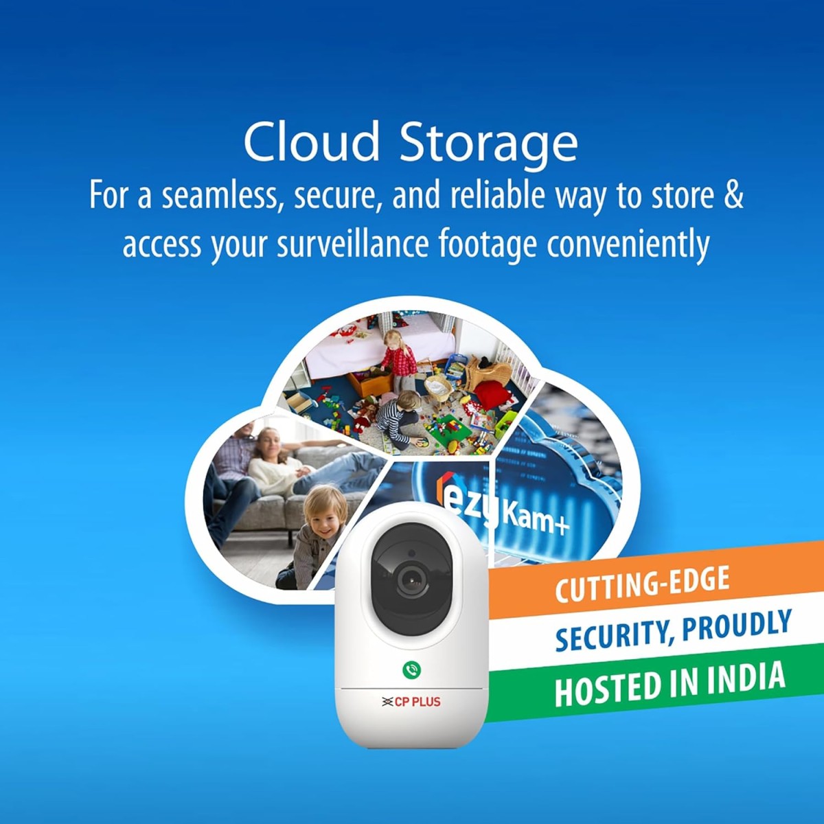 CP PLUS 3 MP Full HD Wi-Fi PT Security Video Camera | 360°View with Motion Detection | Night Vision | Two Way Talk | Supports Alexa & OK Google | 15 Mtr, White - CP-E34A